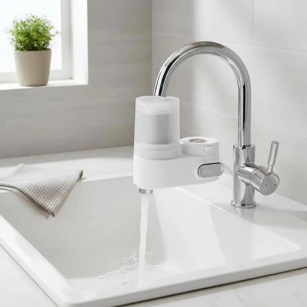 

Фильтр для кухонной мойки 4.2x2.8x5.1 дюйма для кухни, ванной, прачечной, удаление хлора и свинца, система фильтрации из углеродного волокна, вертикальный монтаж