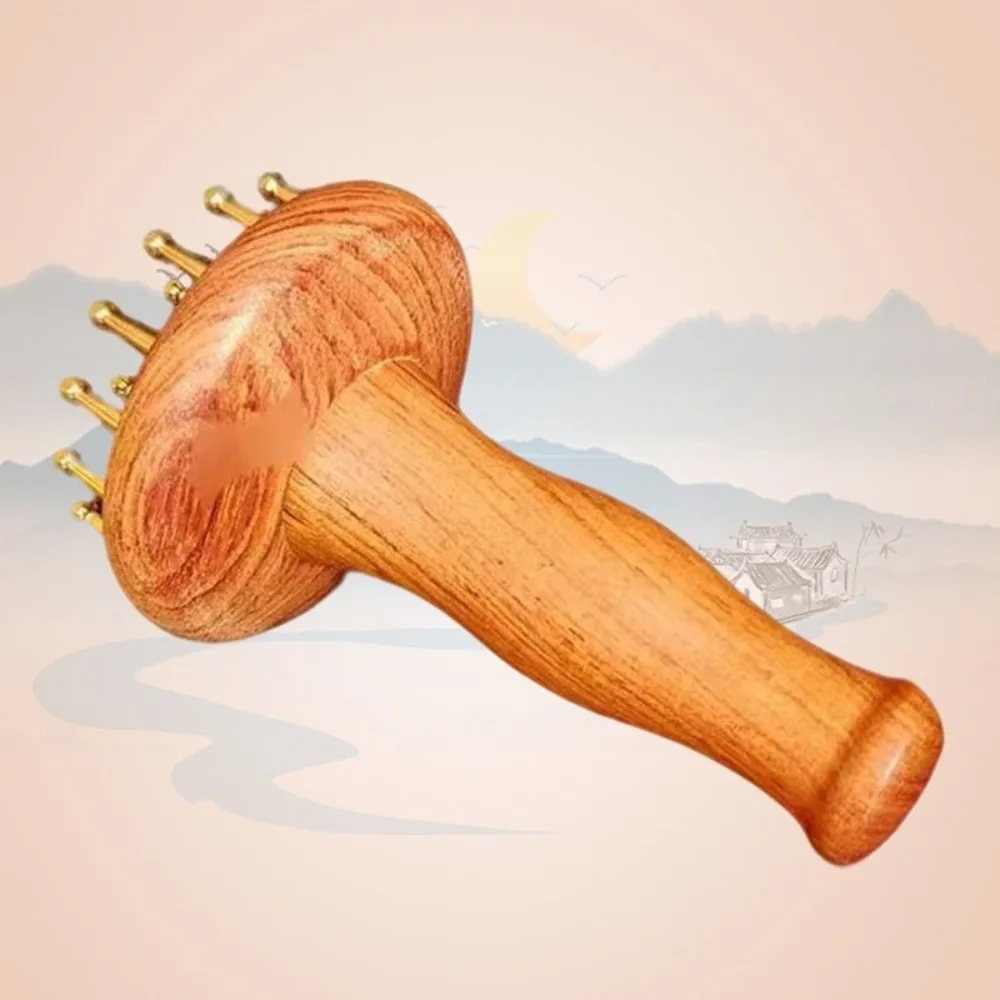 Reduce Puffiness Brass Meridian Brush Skin Lifting and Tightening Natural Material Chicken-wing Wood Massager Scraping