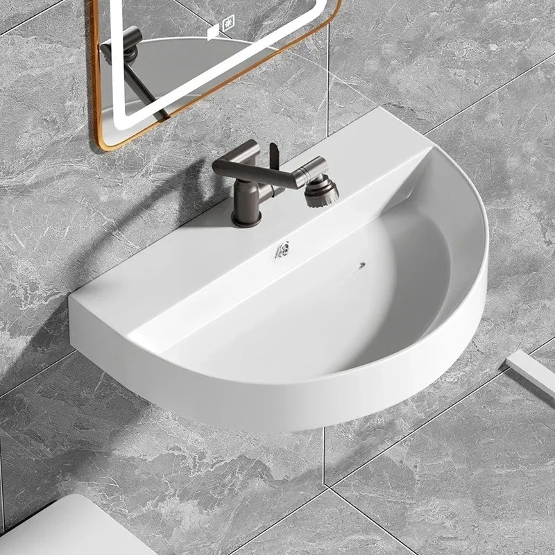 Y1 Hanging ceramic, washbasin, balcony, bathroom, wall-mounted washbasin, personalized semicircular ceramic basinEsmt