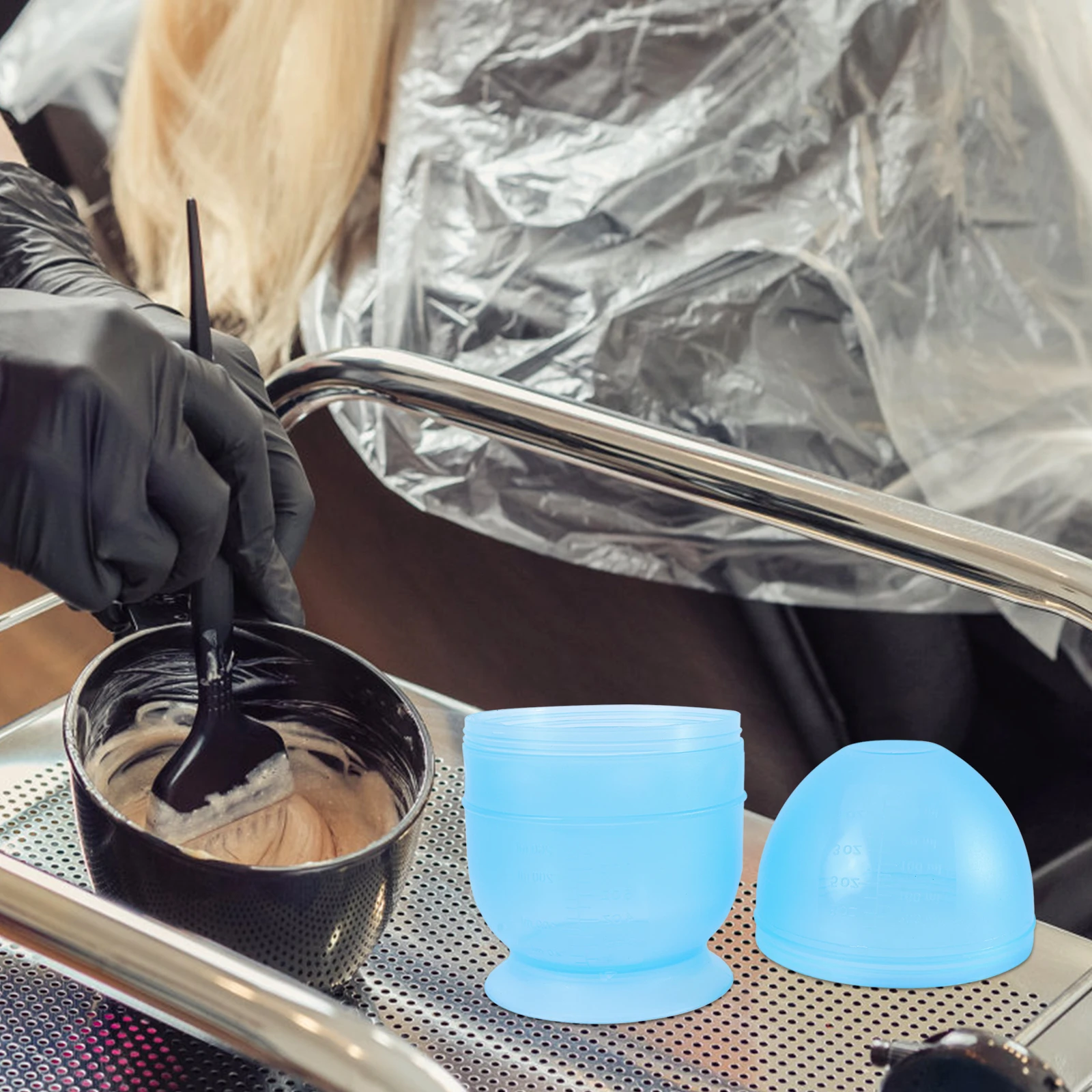 

Plastic Measuring Mixing Bowl for Hair Hand DIY Salon Mixer Reusable Dye Shaker Sturdy Durable Washable