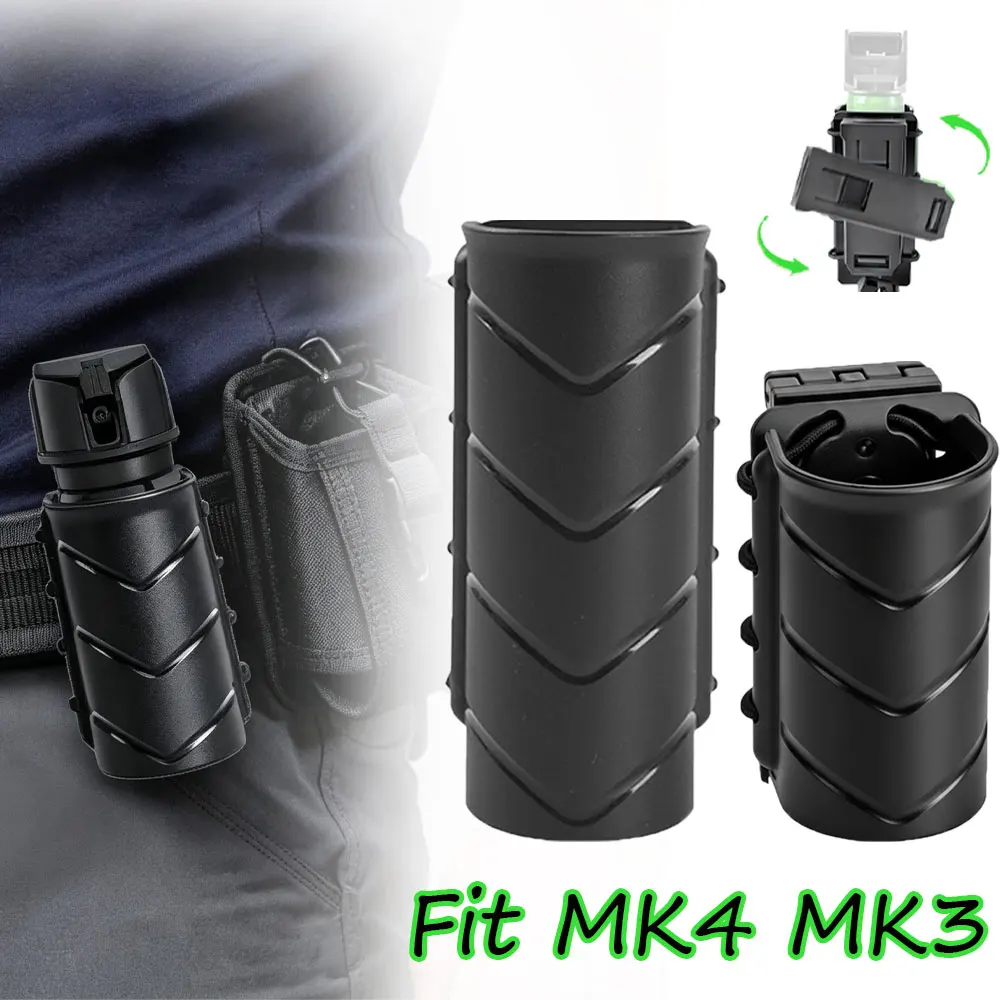 MK3/MK4 Tactical Pepper Spray Holster 360° Rotating OC Spray Holster Molle Flashlight Holster with Belt Clip Defense Tool