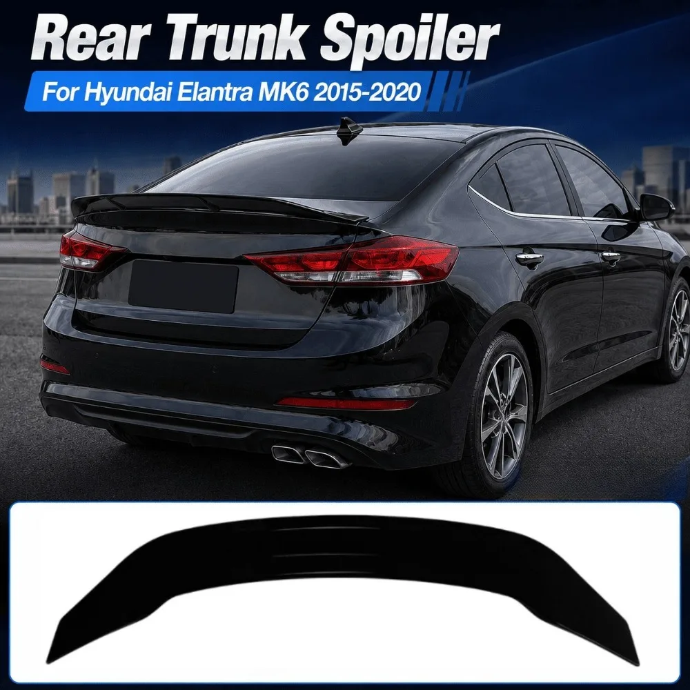 Rear Trunk Spoiler For Hyundai Elantra MK6 2015-2020 R Style Wing Exterior Styling Auto Accessories Body Kit Trim Upgrade Add On