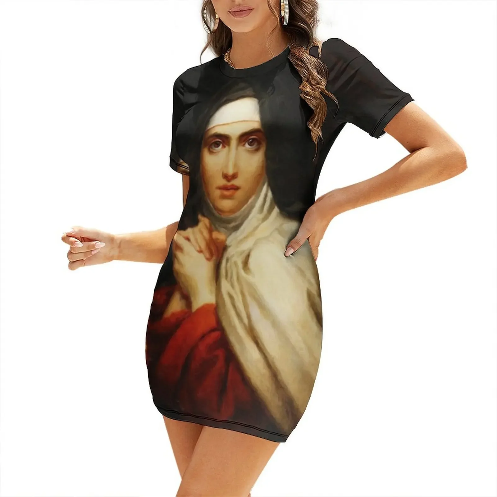 

Saint Teresa of Avila Painting Short-Sleeved Dress Women's skirt clothing women summer 2025 Women's summer skirt Dress