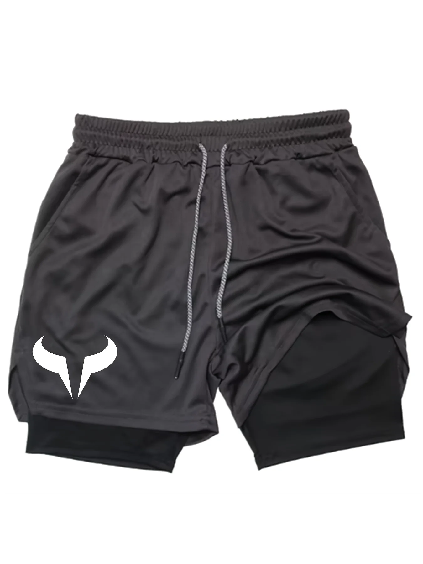 

Summer 2-in-1 Workout Running Quick-drying Sweatpants Sports Fitness Shorts Men's Pockets with Mobile Phones Pants