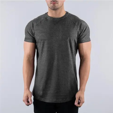 Men's Summer Skinny Casual T-Shirt Short Sleeve Tee Male Gym Fitness Sport Cotton Tops Man Running Workouts Sweatshirt Clothing