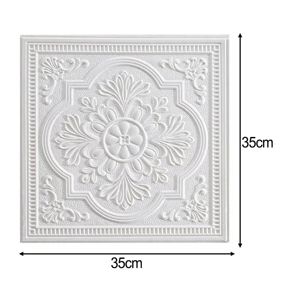 1pc 3D Tile Brick Wall StickerSelf-adhesive Foam Panel Waterproof Stickers Bedroom Ceiling Wall Stickers Home Decoration