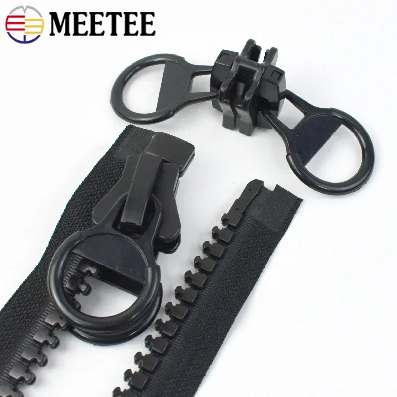 

Meetee 20# Extra Large Resin Zipper 60-300cm Open End Double Zippers Slider for Down Coat Jacket Tent Sewing Repair Kit Supplies