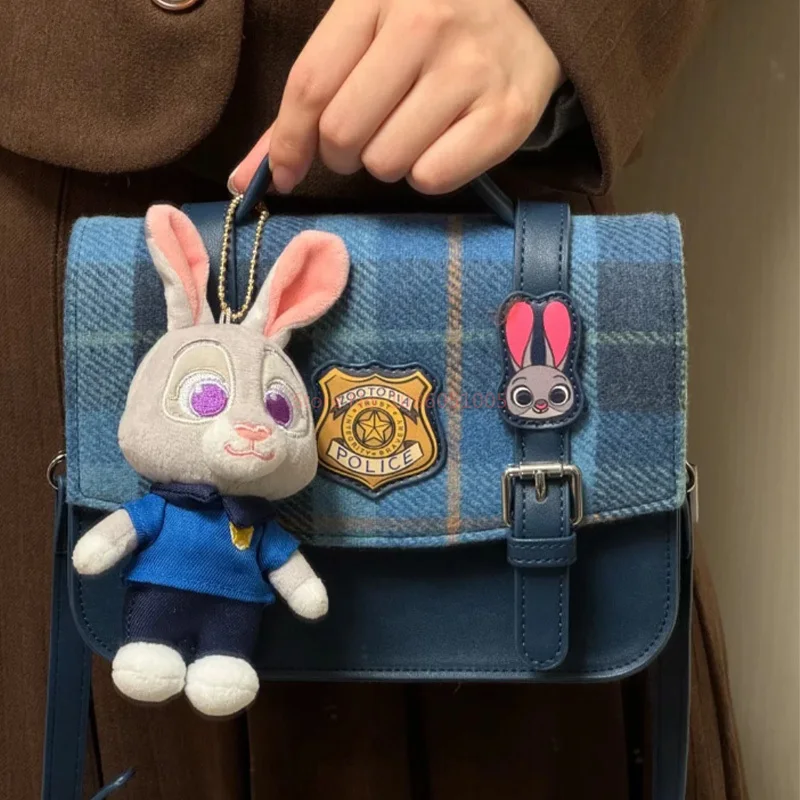 Disney Zootopia Series Judy Nick Wilde Baseball Bag Pendant Retro Doll Crossbody Bag College Style Small Square Bag Pillow Gifts