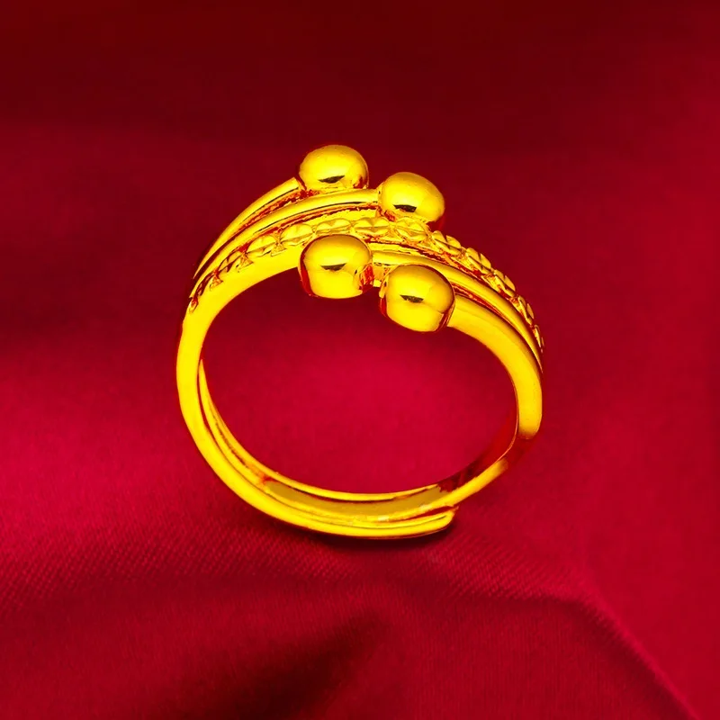 9999 24Kreal Gold Store, same gold, ladies' open-end ring, jewelry gift