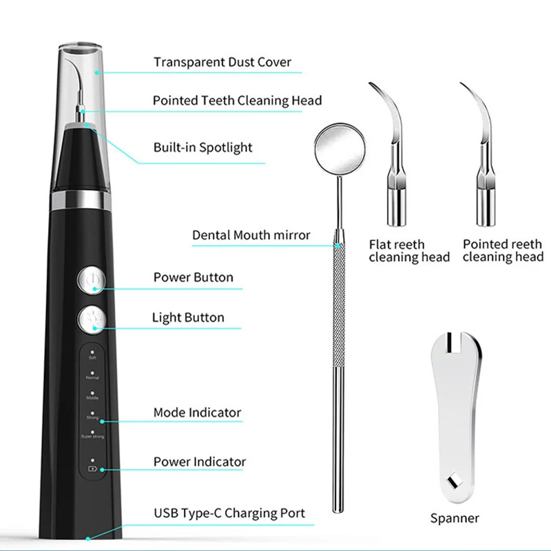 전기 초음파 치석 제거기, 치아 클리너, 치과 청소, 치아 미백 스케일러, 구강 관리