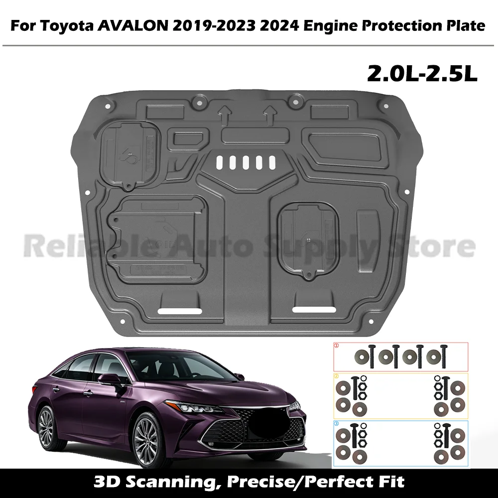 

Engine Guard Durable Underbody Protection Splash Proof Mud Flap Car Bottom Shield For Toyota AVALON 2019-2023 2024 2.0L-2.5L