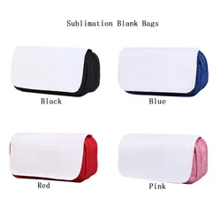 Sublimation Blank Pencil Bag Makeup Bags Large Capacity Multi-Layered Zipper Cosmetic Bag Pencil Case For Heat Transfer Print