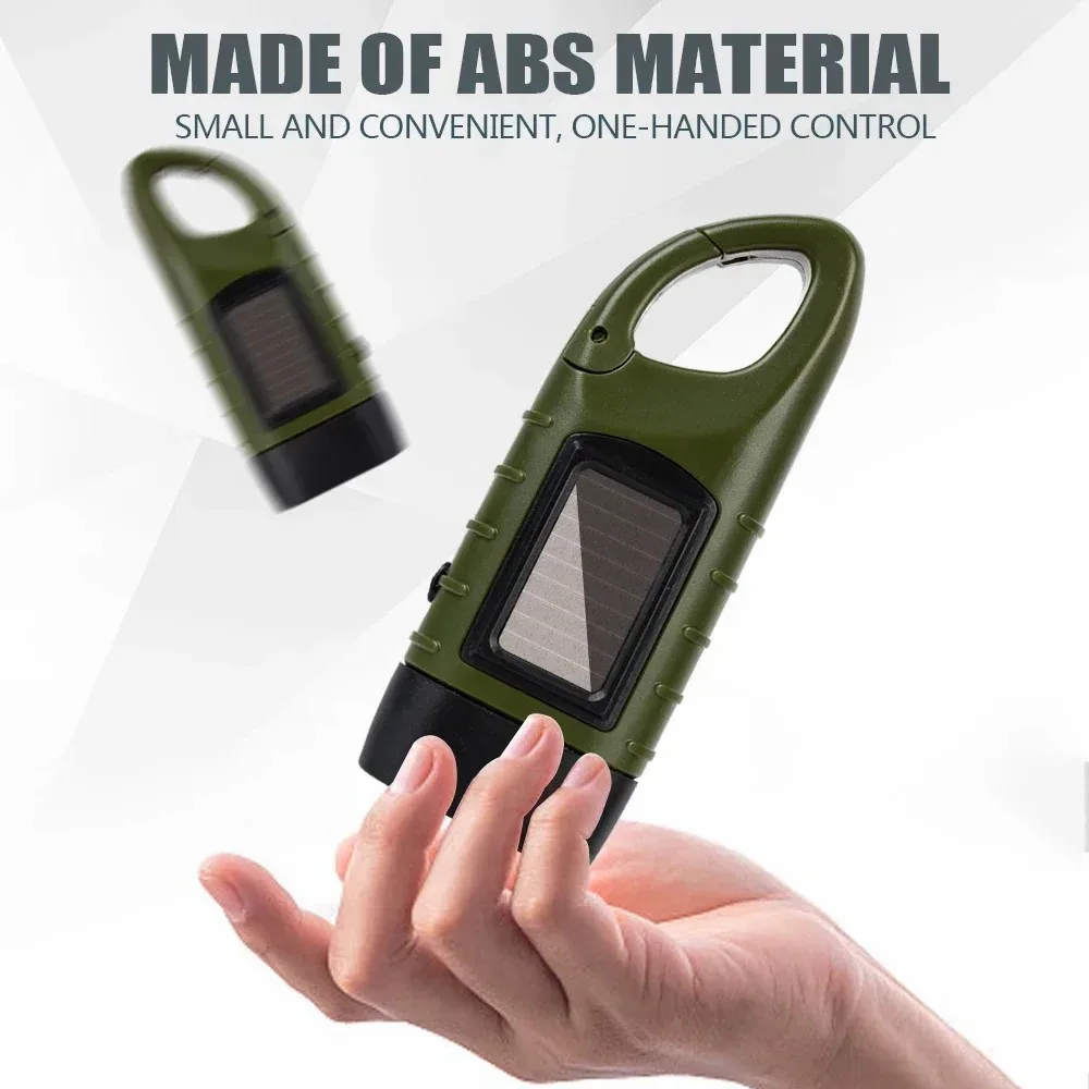 

D5 LED Flashlight Hand Crank Solar Powered Survival Gear Self Powered Torch Emergency Flashlights For Hiking Camping Running Use