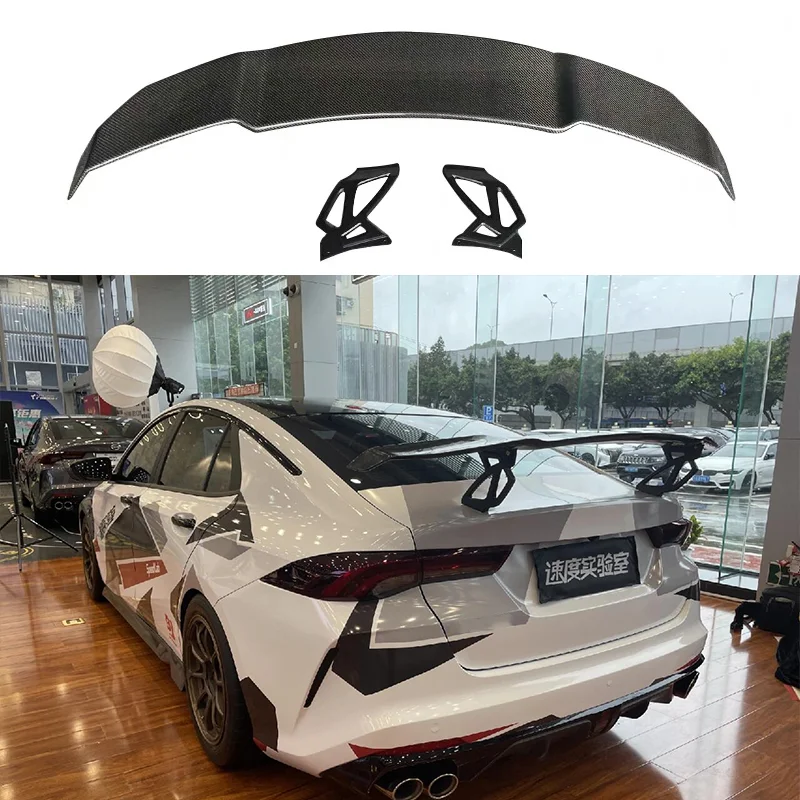 For GAC Empow 2021-2024 Car Rear Trunk Lid Forged Carbon Fiber Kit Rear Spoiler Wings Exterior Tuning Accessories Parts GT Style