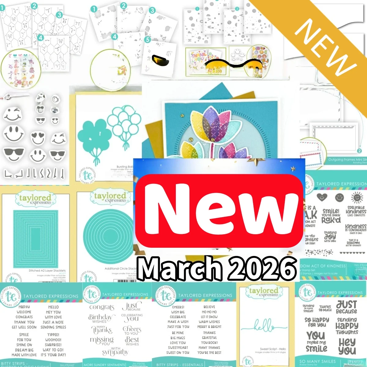 

Smiley Squad Balloon Stitched A2 Layer Stacklets Metal Cutting Dies Clear Stamp Garden Stencil For DIY Scrapbook Decoration 2026