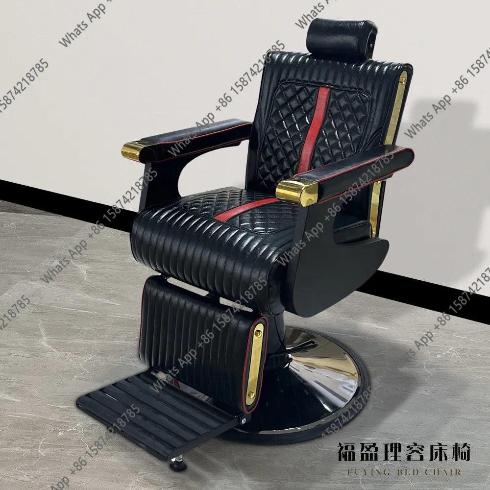 

New hairdresser chair High-end hairdresser can be lifted and rotated to put down the retro oil head chair