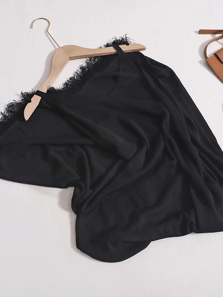 Robe tricotée coréenne pour Femme, Sexy, col en V, sans manches, couleur unie, pompon, ample, bretelles Spaghetti, Robe longue décontractée, été, 2025