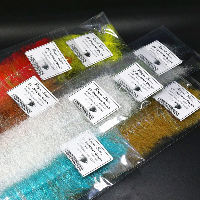 Royal Sissi 3brushes/set soft EP Streamer Brushes 8 optional colors classic streamer fly tying material baitfish flash brushes