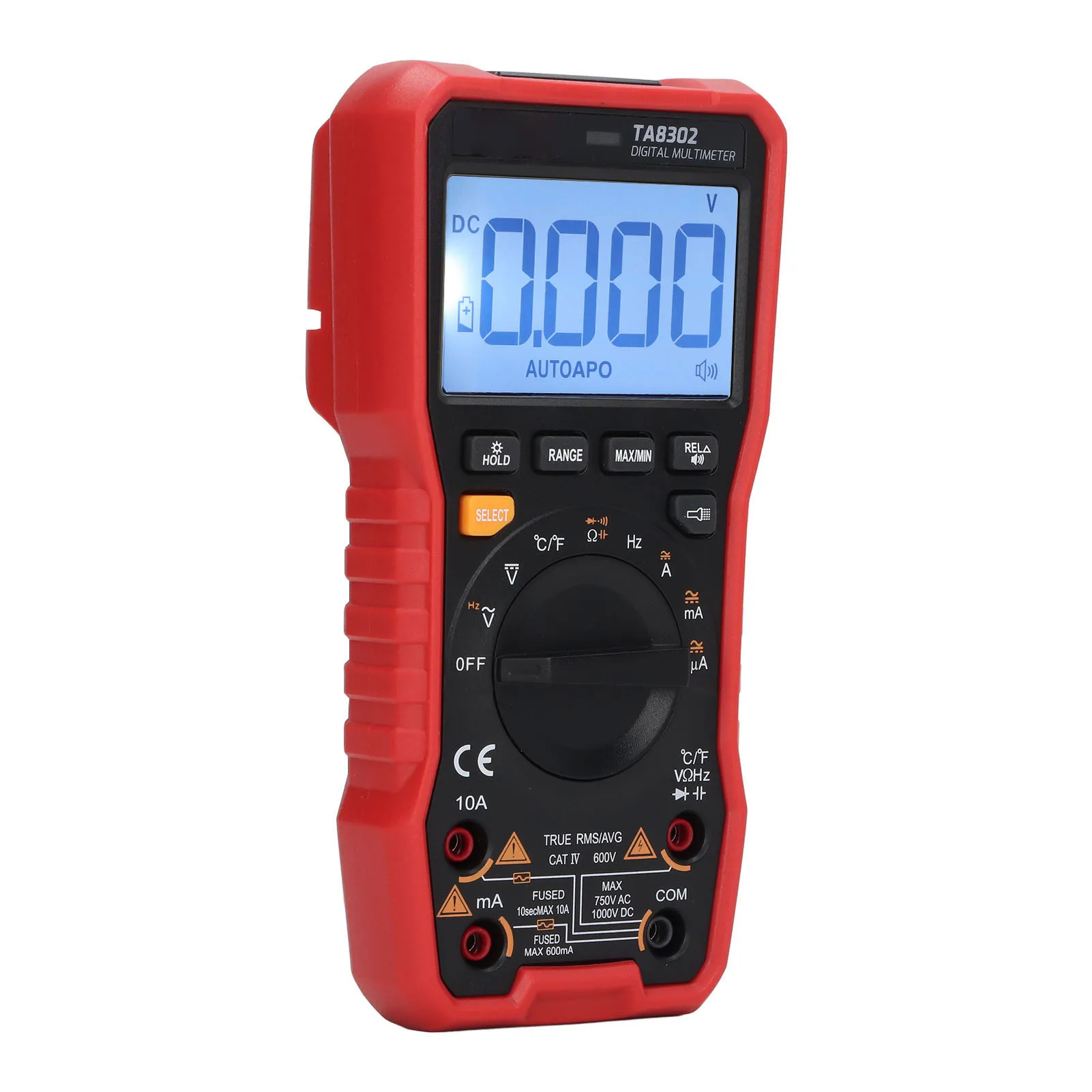 TA8302 Intelligent Digital Multimeter True for rms Auto-Range NCV Voltage Detection Votage Tester Ohm Current Ammeter Detector
