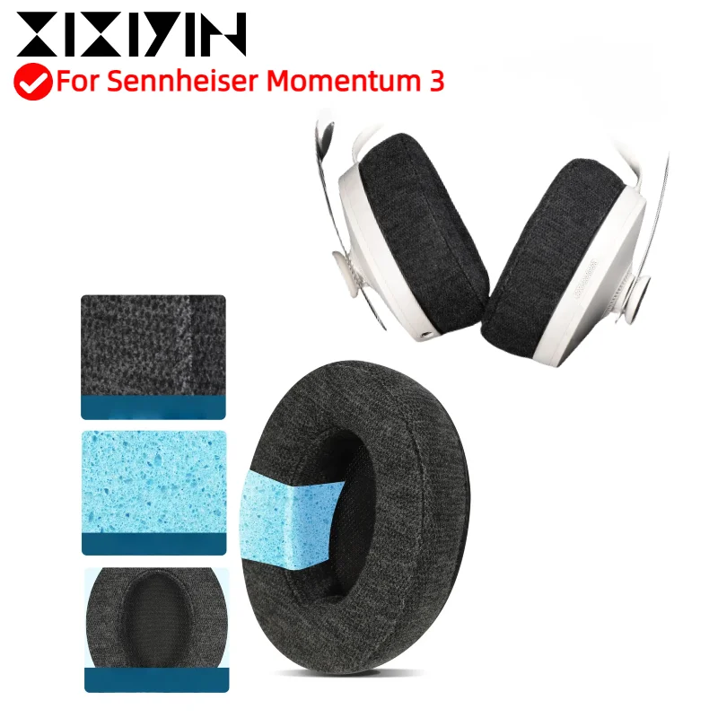

XIXIYIN Replacement Skin friendly cotton fabric Ear Pads Cushions For Sennheiser Momentum 3 Headphone Softer Earpads