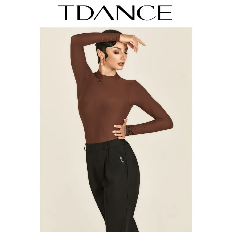 Customized TDANCE National Standard Dance Practice Dress Half High Collar Jumpsuit Tight and Versatile Basic Class Female GL-214