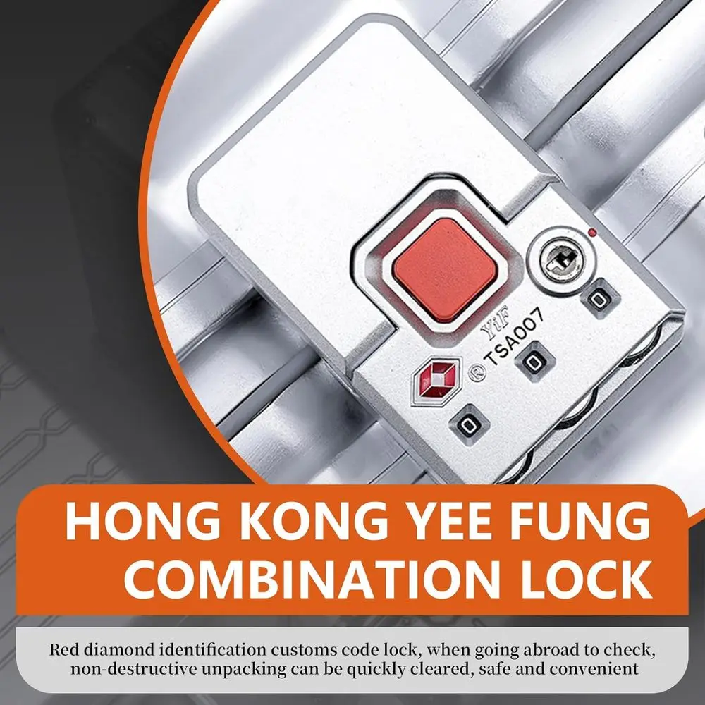 Aluminum 22 Carry-On Luggage with Spinner Wheels, TSA Lock & Duffle Bag