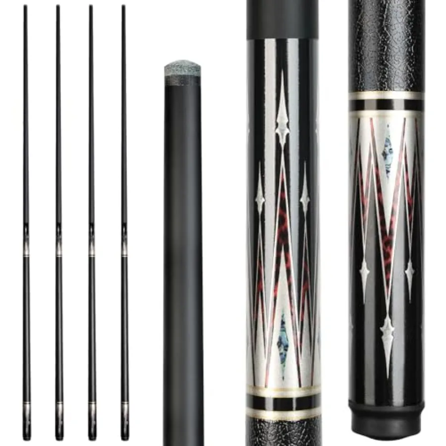 

Fiberglass Graphite Composite Billiard Pool Cue Sticks 2/4 Pack 20oz 58inch 13MM Cue Tip One-Piece Pool Cue Low-Deflection Bill
