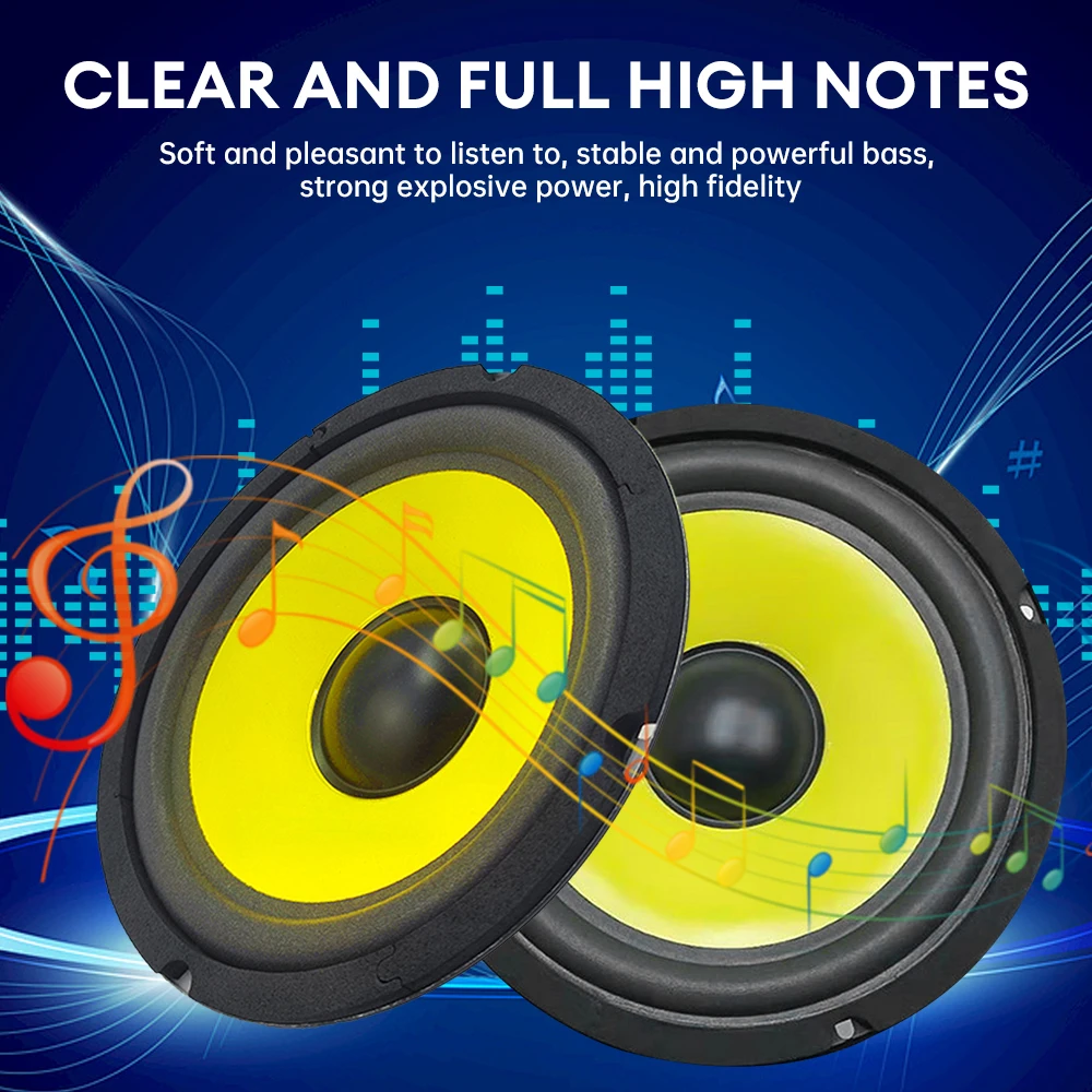 6 Inch Car Audio Speaker Full Range Frequency Mid-bass Modified Speaker Subwoofer Non-destructive Installation