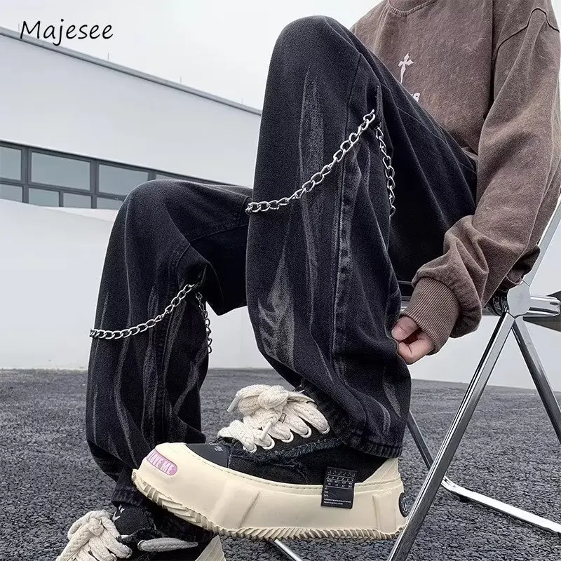 

Men Jeans Sequined Design Fashion Streetwear Gradient Color Advanced American Style Mops Trousers Denim Minority Gothic 2023