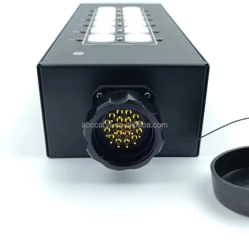 ABCCABLS Socapex 19Pin Power Breakout Box 6CH NEMA 5-15R Stage Power Distro for Stage Lighting & Live Audio