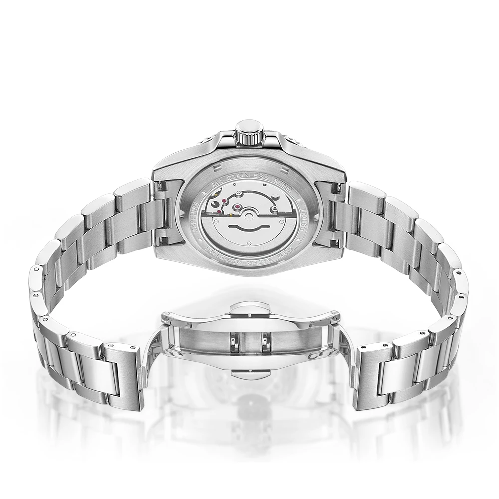 TOPHILL Orologio meccanico automatico da uomo in acciaio inossidabile Orologio da uomo di design di lusso Orologio da polso da uomo impermeabile 3ATM con zaffiro delle migliori marche