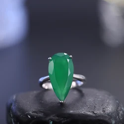 GEM'S BALLET 925 Sterling Silver anello fatto a mano in argento 7.89Ct agata verde naturale anello di usura quotidiana regalo per le donne gioielleria raffinata