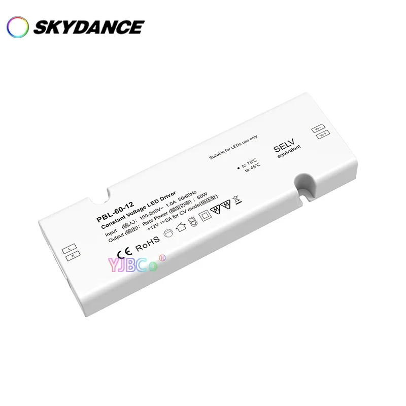 Skylégiti- Pilote de bande LED à tension constante, alimentation CV de petite taille, bande lumineuse d'armoire, 60W, 12V, 1CH, AC 110V-220V