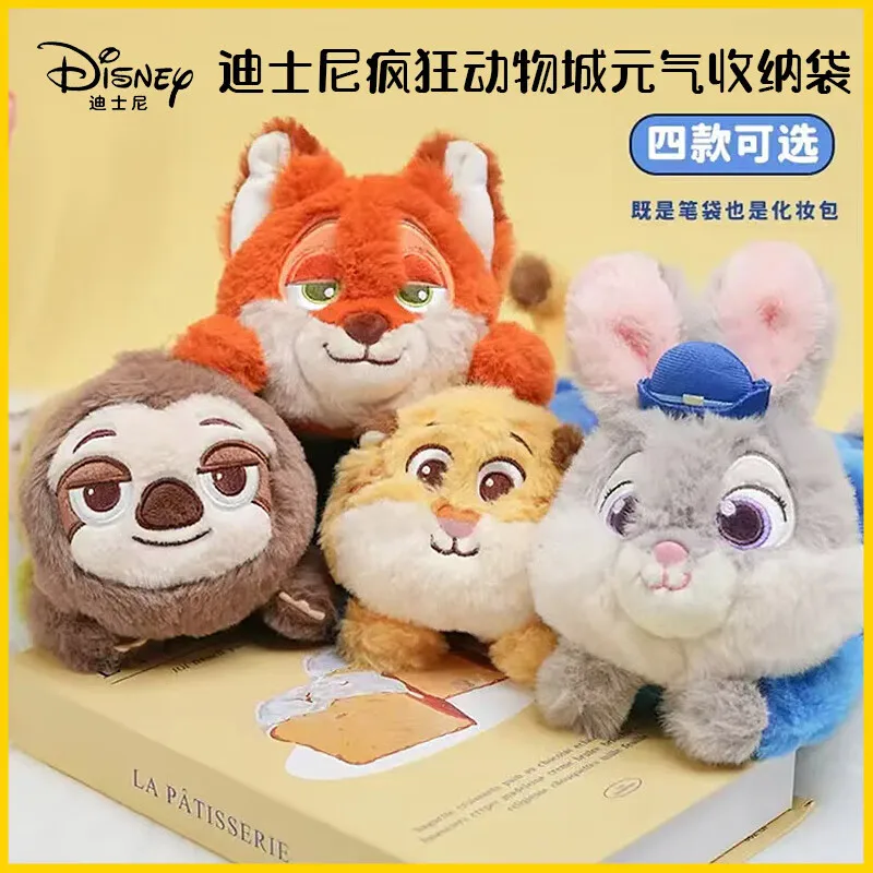 

Genuine Disney Zootopia Cute Nick Judy Plush Pen Case Student Large Capacity Stationery Box High Beauty Birthday Gift
