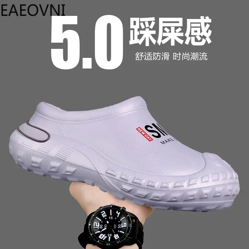 Men's Chef Eva Slippers Winter Shoes for Man Outdoor Non-slip Waterproof Thick Bottom Kitchen Working Casual Slipper for Mans