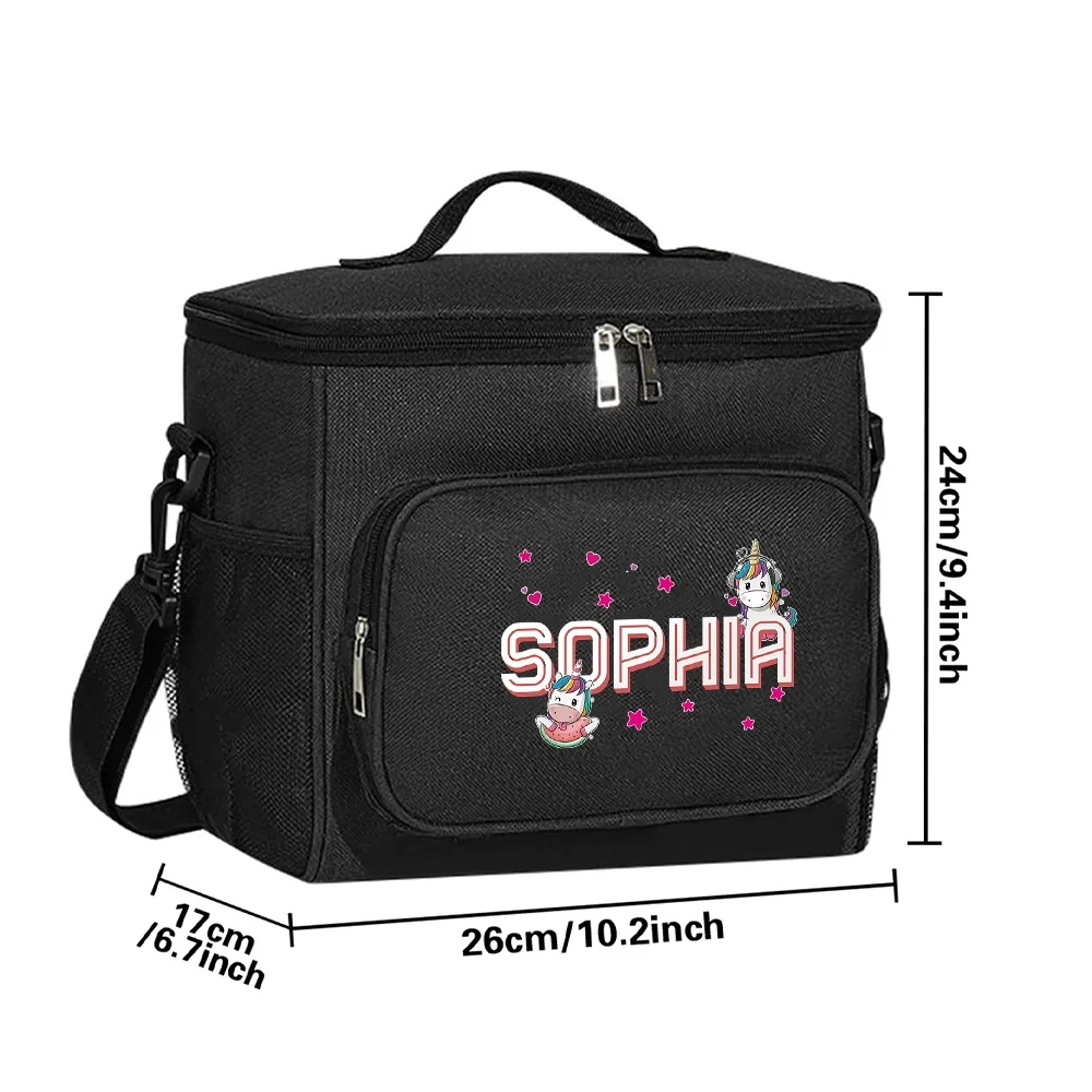 Personalized Customization Name Insulated Single Shoulder Lunch Bag Multifunctional Food Storage Bag Outdoor Travel Picnic Bag