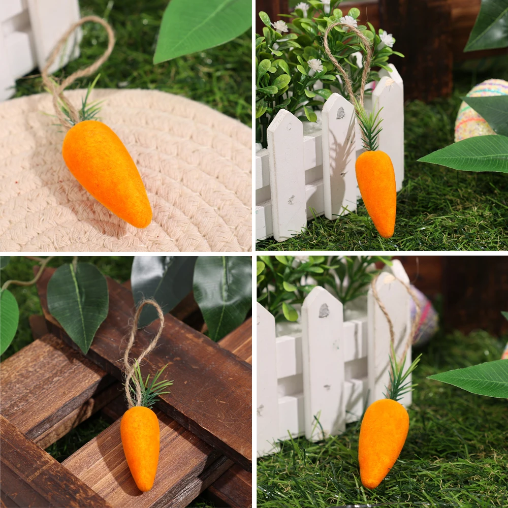 Lots Easter Carrot Pendant Easter Home DIY Tree Hanging Artificial Foam Carrot Party Ornaments Supplies Kids Toys Festival Decor