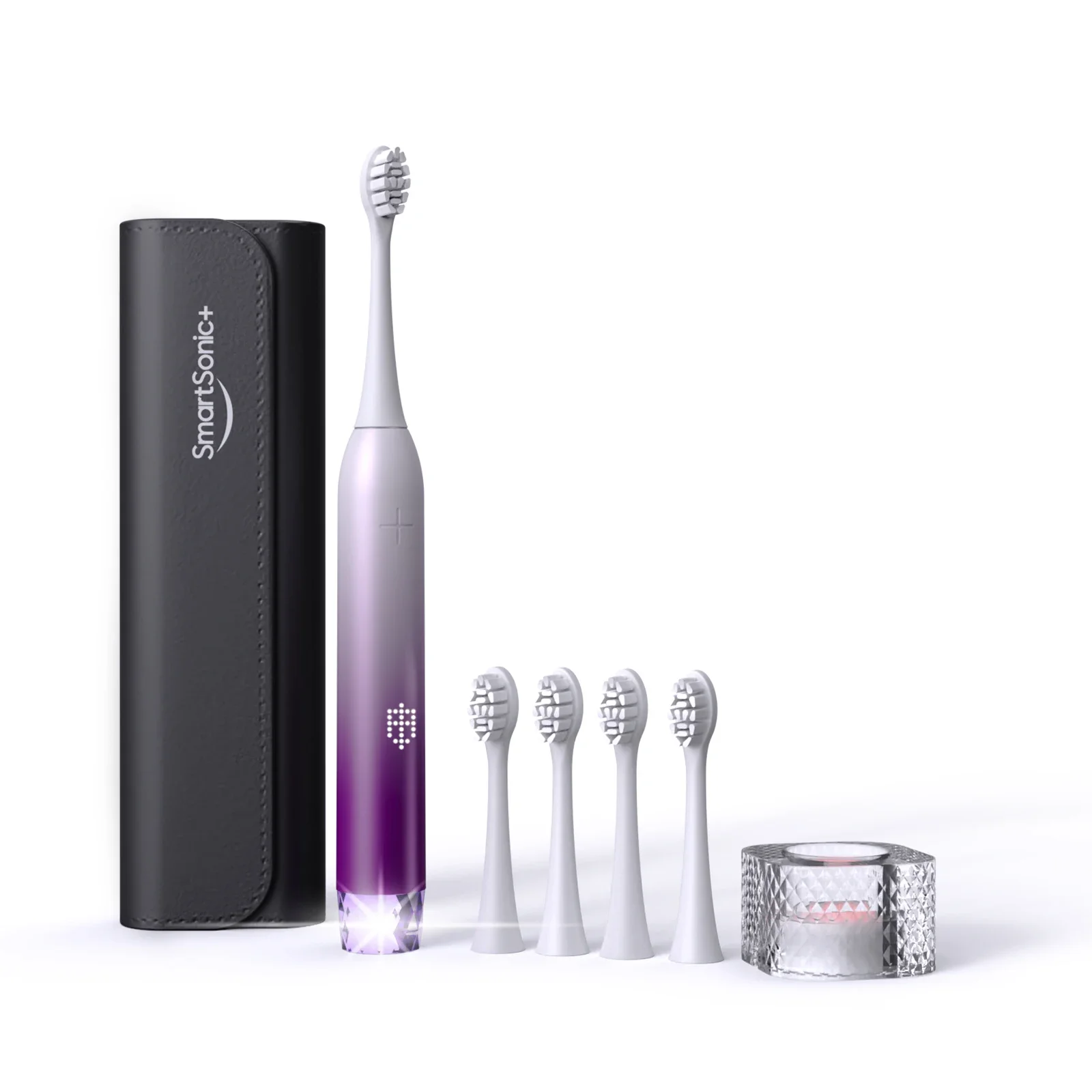 Pressure Sensor Turn on Toothbrush 4 pack Brush Head IPX8 Touch Control Sonic Electric Toothbrush with Travel case