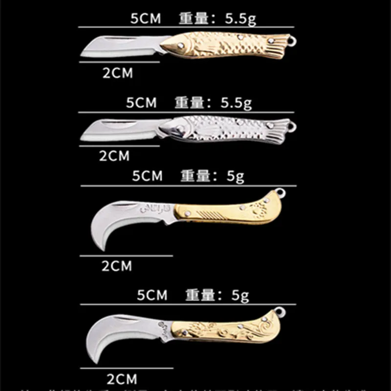 Unpacking Express Knife Zipper Key Chain Sharp Self-defense Knife Gift Stainless Steel Unpacking Mini Folding Knife Pendant Gift