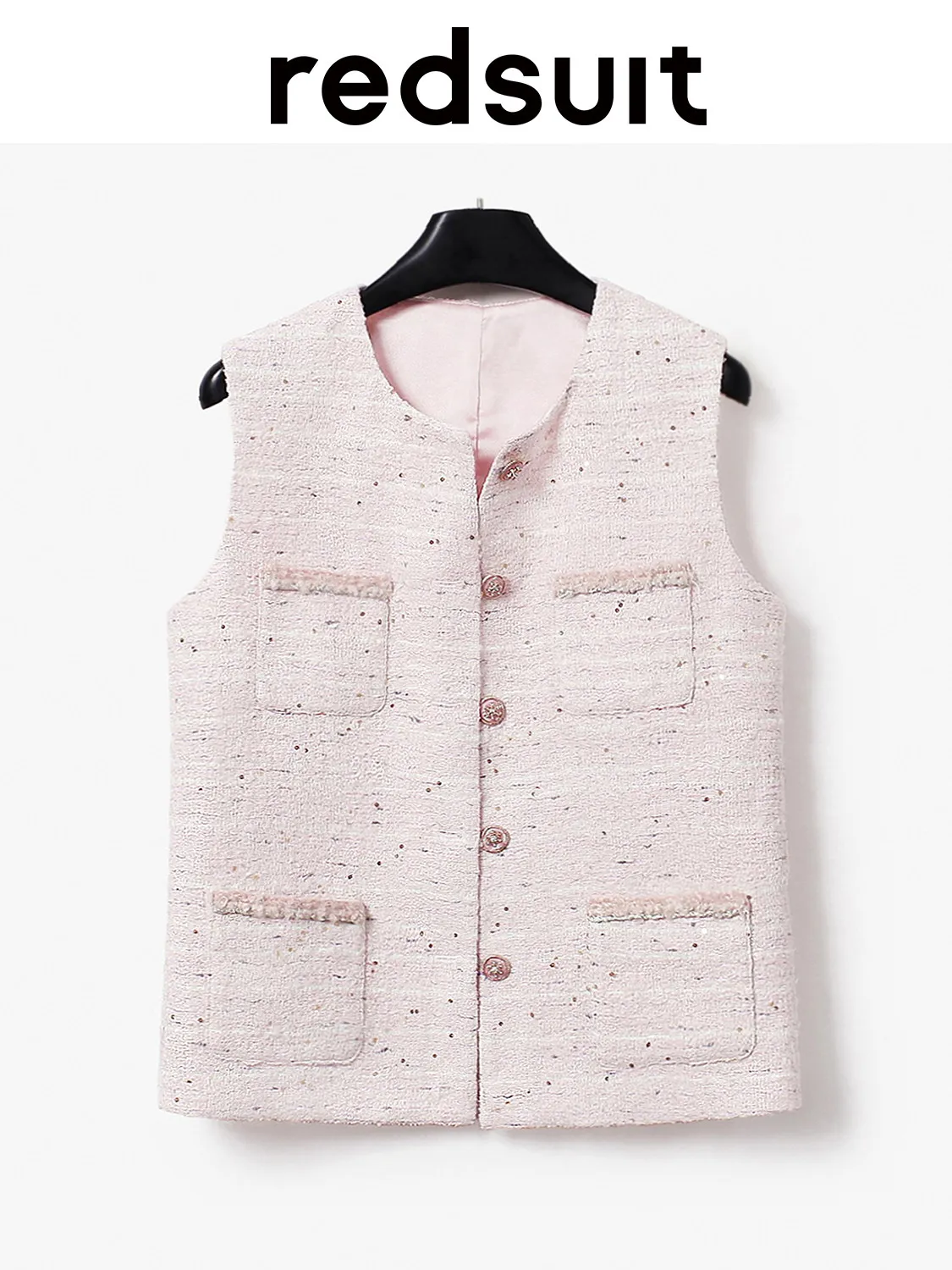 New Heavy industry vest with fashionable sequins exquisite top Custom size