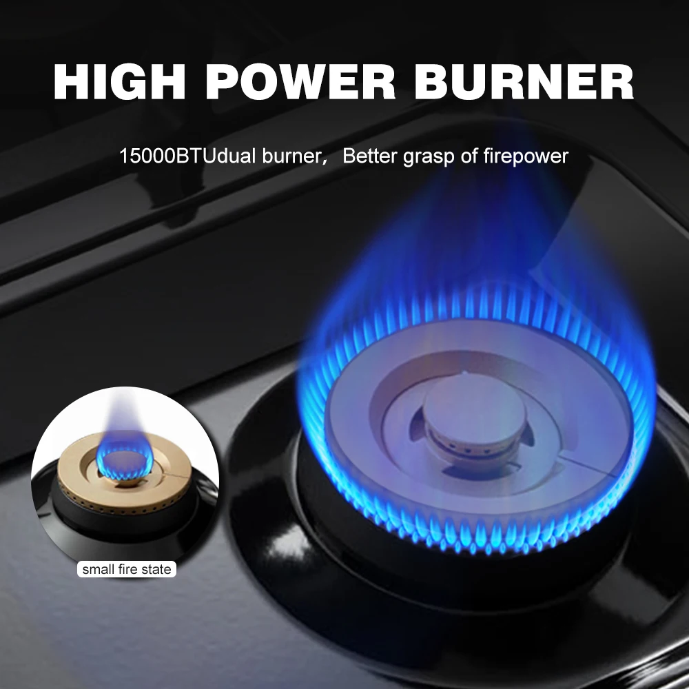 Horno de estufa independiente Hyxion de 48 pulgadas con parrilla, gamas de 6 quemadores, convección de alta gama para uso doméstico o RV