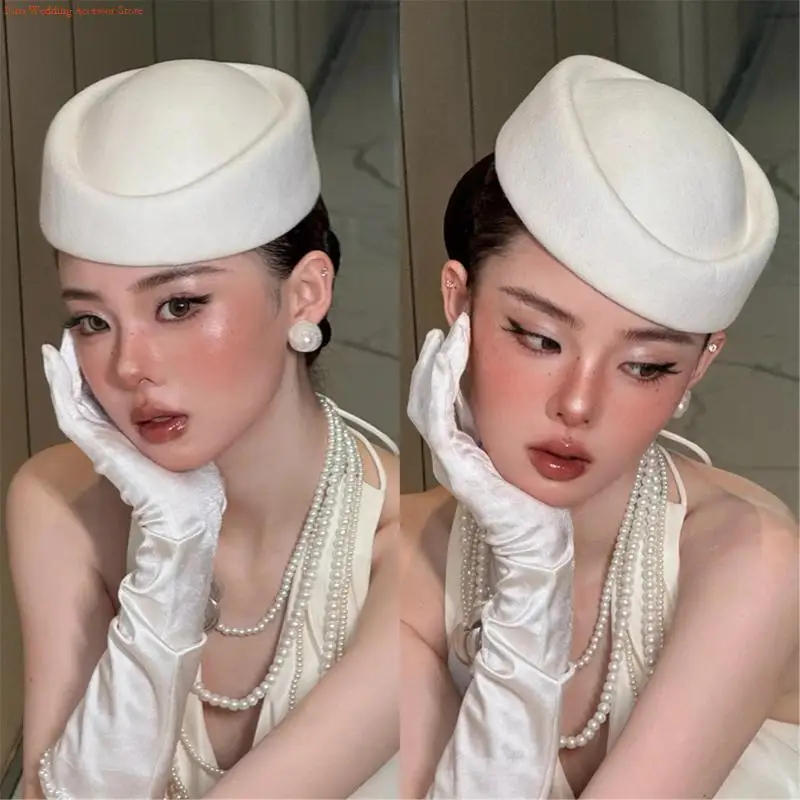 

G92D Elegant Felted Women's Hat Classical Elegant Styling Top Hat Fashion Accessory for Most Ages and Event