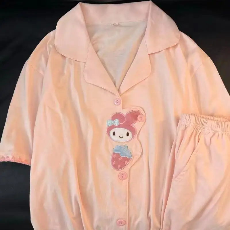 Pajamas Pure Cotton Girl My Melody Summer Girly Style Sanrio Short-Sleeved Shorts Cute Sweet Student Outer Wear Home Clothes