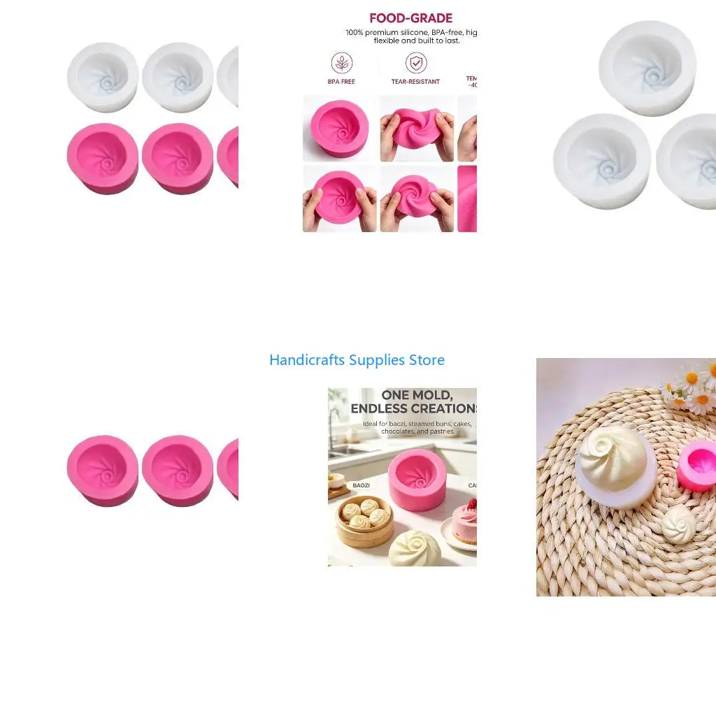 R1WA Round Dough Press Set of 3 for Ridged Pastries and Stuffed Dough Items
