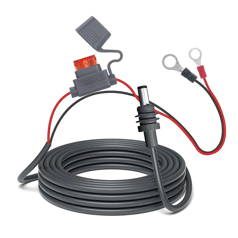 

AB46-для Starlink Mini, совместимый,/10 футов, кабель питания постоянного тока 18AWG с держателем предохранителя, прямой кабель питания аккумулятора, вход 12–48 В