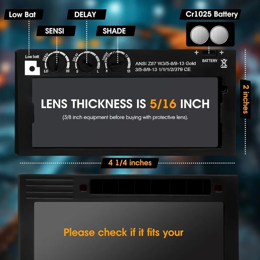 Сварочная линза 2x4 с автоматическим затемнением и регулируемым оттенком 813 2x4 1 4 HD, сменная сварочная линза для блинных трубопроводников, сварочные вытяжки