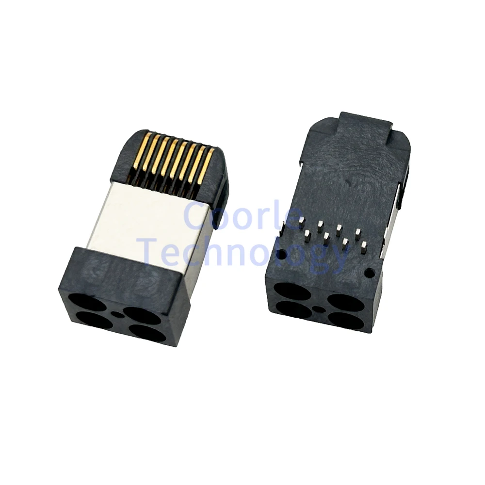 

2PCS RJ45 connector 8P8C Long body PCB Board male Shielded DIP plug-in 90 degrees