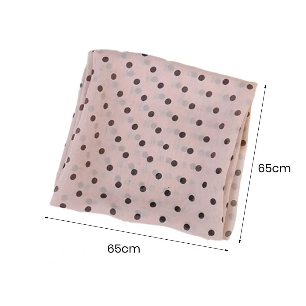 Women Scarf Dot Print Thin Neckerchief Breathable Neck Decoration Chiffon Collar Scarf Lady Head Neck Square Scarf