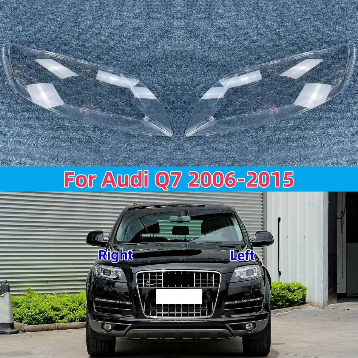 

Для Audi Q7 2006 2007 2008 2009 2010 2011 2012 2013 2014 2015 передние фары, стеклянная крышка, абажур, автомобильный стеклянный чехол
