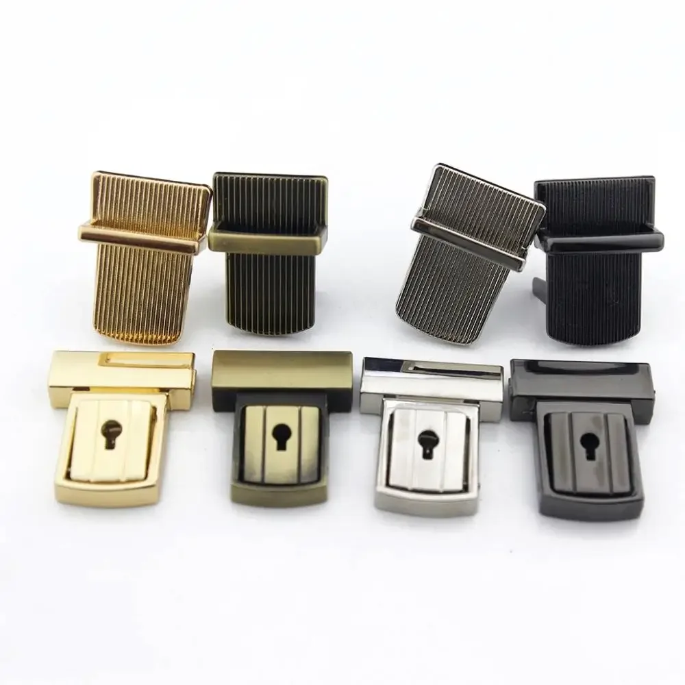 1Piece Alloy Bag Lock Push Press Tongue Lock Plating Closure Clasp Buckle for DIY Handbag Purse Bag Parts Accessories